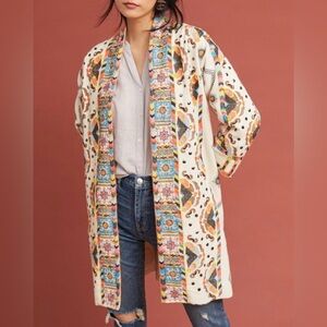 Maeve for Anthropologie Coloma Multicolor Embroiderer Cardigan Coat Size Small